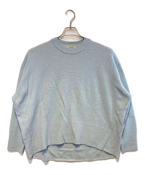 Curensology（カレンソロジー）Curensology (カレンソロジー) ウールカシミヤクルーネックニットプルオーバー ブルー サイズ:FREEの古着・服飾アイテム