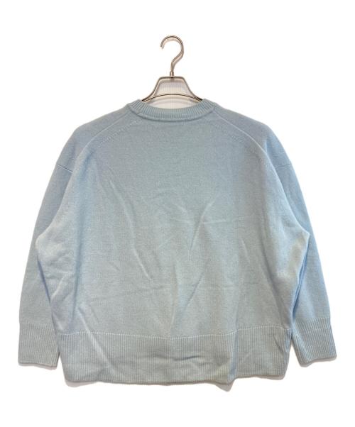 Curensology（カレンソロジー）Curensology (カレンソロジー) ウールカシミヤクルーネックニットプルオーバー ブルー サイズ:FREEの古着・服飾アイテム