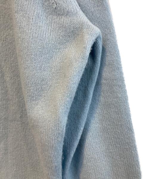 Curensology（カレンソロジー）Curensology (カレンソロジー) ウールカシミヤクルーネックニットプルオーバー ブルー サイズ:FREEの古着・服飾アイテム