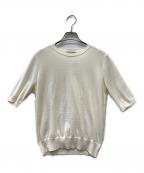 UNITED ARROWSユナイテッドアローズ）の古着「コットンシルク 18G ショートスリーブニット」｜オフホワイト