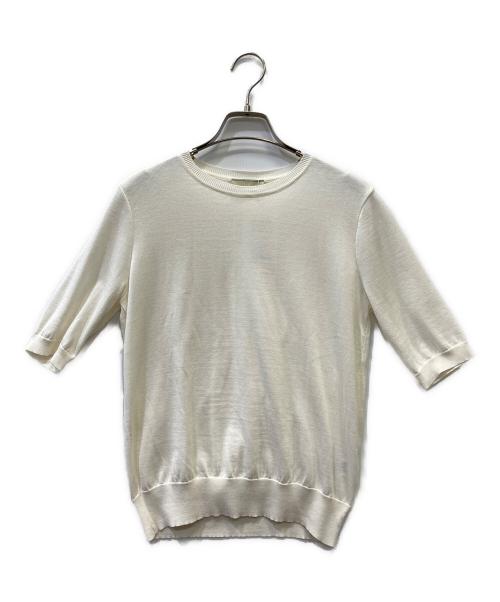 UNITED ARROWS（ユナイテッドアローズ）UNITED ARROWS (ユナイテッドアローズ) コットンシルク 18G ショートスリーブニット オフホワイト サイズ:FREE 未使用品の古着・服飾アイテム