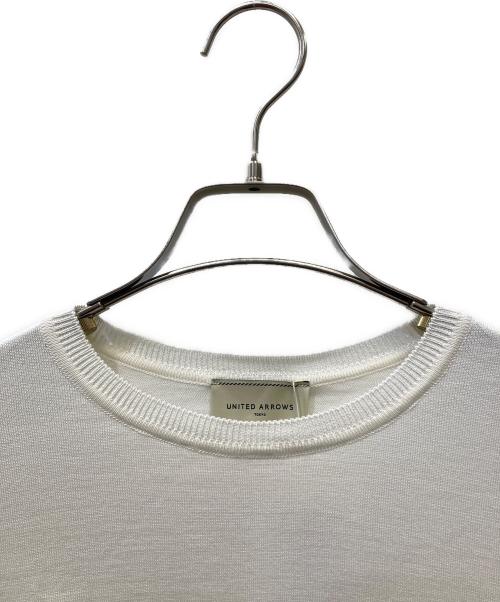 UNITED ARROWS（ユナイテッドアローズ）UNITED ARROWS (ユナイテッドアローズ) コットンシルク 18G ショートスリーブニット オフホワイト サイズ:FREE 未使用品の古着・服飾アイテム