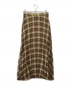 AURALEEオーラリー）の古着「シアークロスプリーツスカート」｜ブラウン