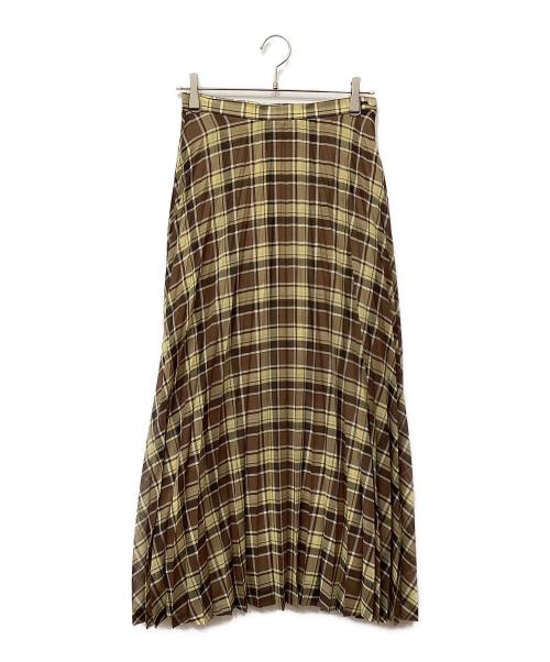 AURALEE（オーラリー）AURALEE (オーラリー) シアークロスプリーツスカート ブラウン サイズ:1の古着・服飾アイテム