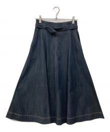 ANAYI（アナイ）の古着「デニムライクコサージュ付きスカート」｜インディゴ