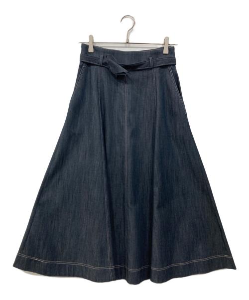 ANAYI（アナイ）ANAYI (アナイ) デニムライクコサージュ付きスカート インディゴ サイズ:36の古着・服飾アイテム