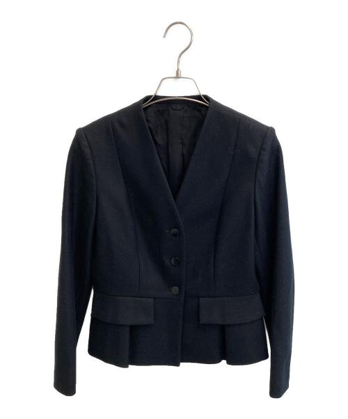 ANAYI（アナイ）ANAYI (アナイ) ツイルジャージペプラムジャケット ネイビー サイズ:36の古着・服飾アイテム
