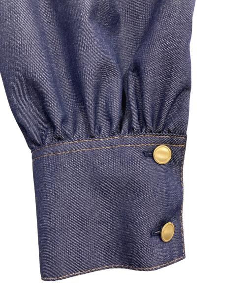 ANAYI（アナイ）ANAYI (アナイ) ウールデニムライクボウ ブラウス インディゴ サイズ:38 未使用品の古着・服飾アイテム