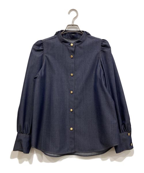 ANAYI（アナイ）ANAYI (アナイ) ウールデニムライクボウ ブラウス インディゴ サイズ:38 未使用品の古着・服飾アイテム