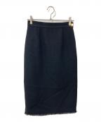 ANAYIアナイ）の古着「ウールプリペラタイト スカート」｜ネイビー