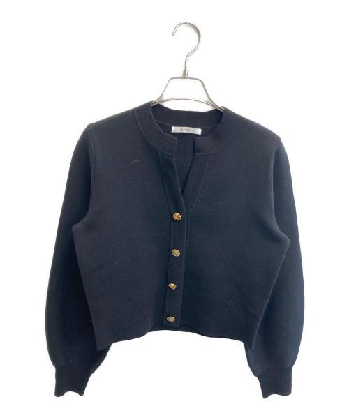 ANAYI（アナイ）ANAYI (アナイ) メリノウールビジューカーディガン ブラック サイズ:38の古着・服飾アイテム