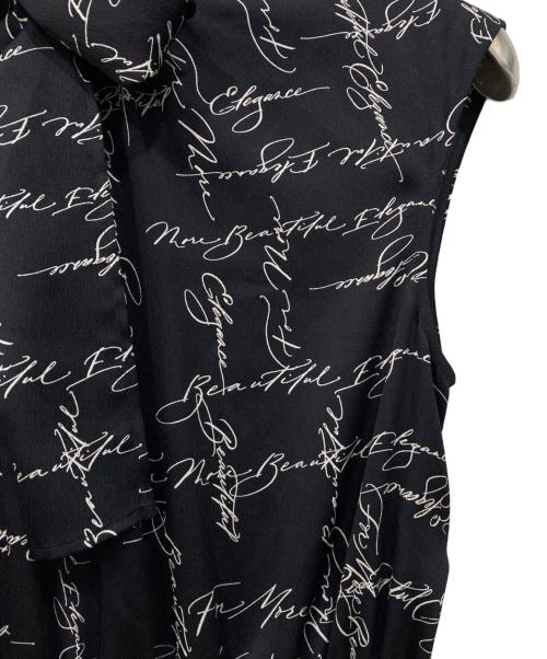 ANAYI（アナイ）ANAYI (アナイ) カリグラフィープリントボウタイワンピース ネイビー サイズ:36 未使用品の古着・服飾アイテム