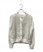ANAYIアナイ）の古着「ホワイトラメツイードコンビ カーディガン」｜ホワイト