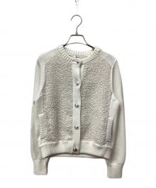 ANAYI（アナイ）の古着「ホワイトラメツイードコンビ カーディガン」｜ホワイト