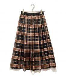 ANAYI（アナイ）の古着「シアーチェックギャザー スカート」｜ブラック