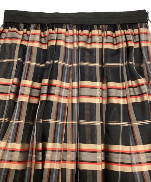 ANAYI（アナイ）ANAYI (アナイ) シアーチェックギャザー スカート ブラック サイズ:36の古着・服飾アイテム