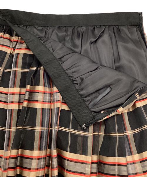 ANAYI（アナイ）ANAYI (アナイ) シアーチェックギャザー スカート ブラック サイズ:36の古着・服飾アイテム