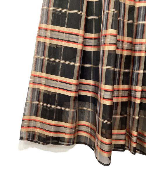 ANAYI（アナイ）ANAYI (アナイ) シアーチェックギャザー スカート ブラック サイズ:36の古着・服飾アイテム