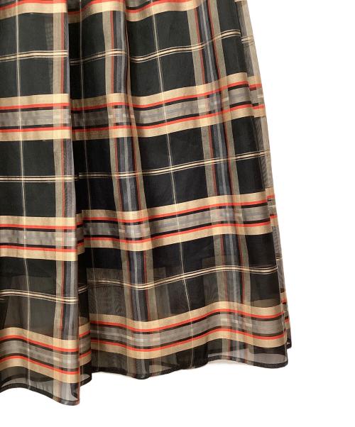 ANAYI（アナイ）ANAYI (アナイ) シアーチェックギャザー スカート ブラック サイズ:36の古着・服飾アイテム