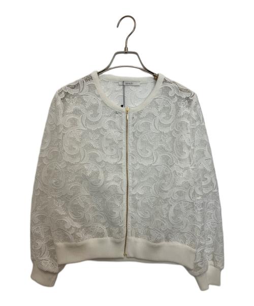 ANAYI（アナイ）ANAYI (アナイ) レースブルゾン ホワイト サイズ:38 未使用品の古着・服飾アイテム