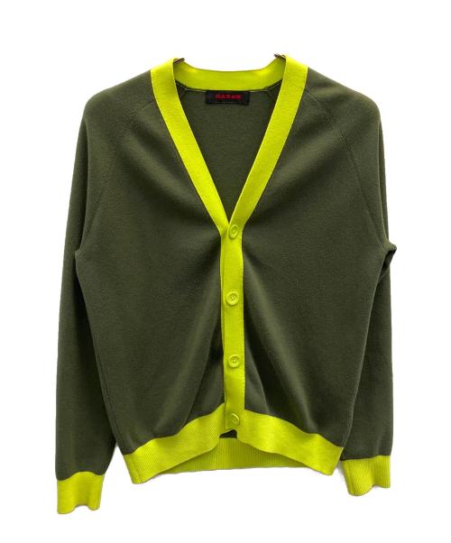 CABAN（キャバン）CABAN (キャバン) コットンカシミヤ バイカラーVネックカーディガン カーキ サイズ:Мの古着・服飾アイテム