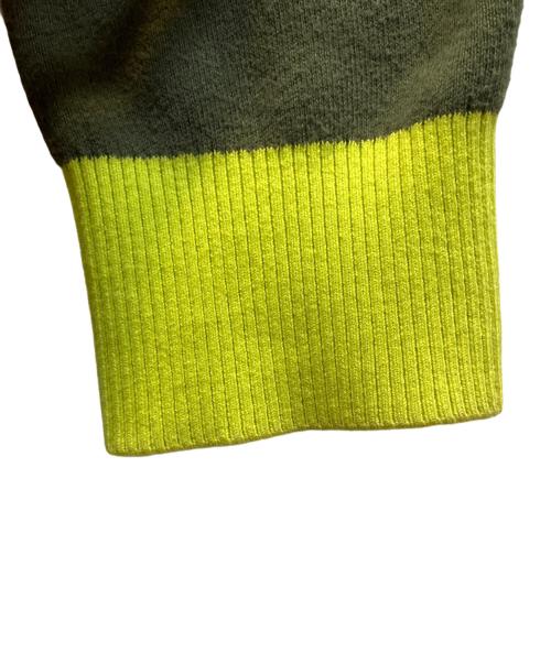 CABAN（キャバン）CABAN (キャバン) コットンカシミヤ バイカラーVネックカーディガン カーキ サイズ:Мの古着・服飾アイテム