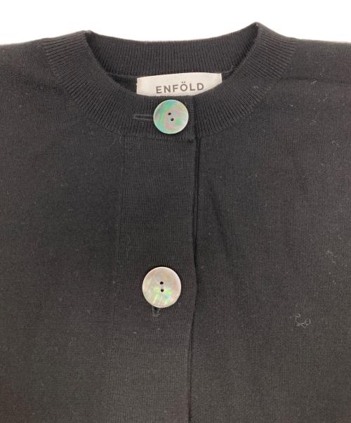 ENFOLD（エンフォルド）ENFOLD (エンフォルド) BIG-BUTTON SHORT-CARDIGAN ブラック サイズ:38の古着・服飾アイテム