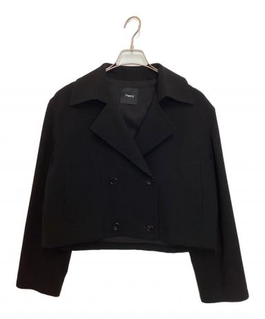 未使用級✨️セオリー　Admiral Crepe 24年製　洗える 黒 XS 中古・古着通販】theory (セオリー) Admiral Crepe OS Crop Trench