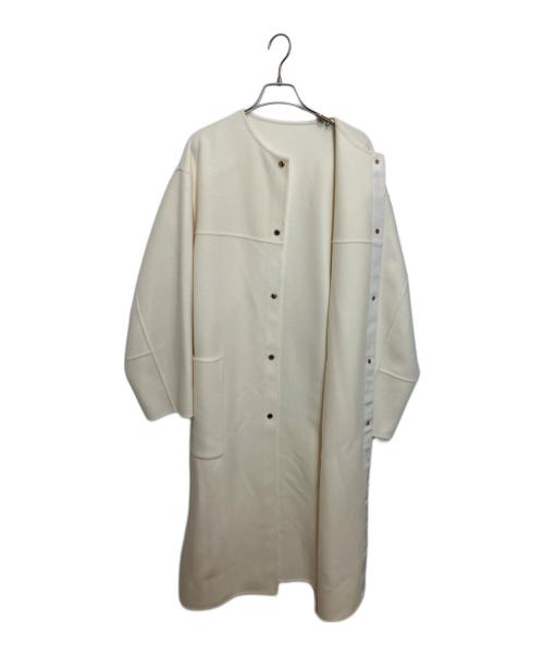 FRAY ID（フレイ アイディー）FRAY ID (フレイ アイディー) super140'sウールリバーコート アイボリー サイズ:１ 未使用品の古着・服飾アイテム