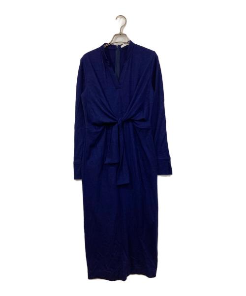 Pinky & Dianne（ピンキーアンドダイアン）Pinky & Dianne (ピンキーアンドダイアン) ウエストリボンジャージワンピース ブルー サイズ:38の古着・服飾アイテム