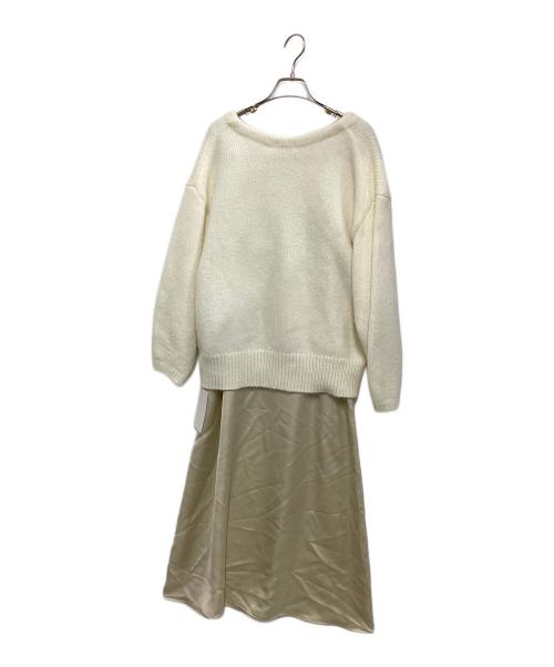 FRAY ID（フレイ アイディー）FRAY ID (フレイ アイディー) カーデセットリボンショルダーワンピース ベージュ サイズ:1 未使用品の古着・服飾アイテム