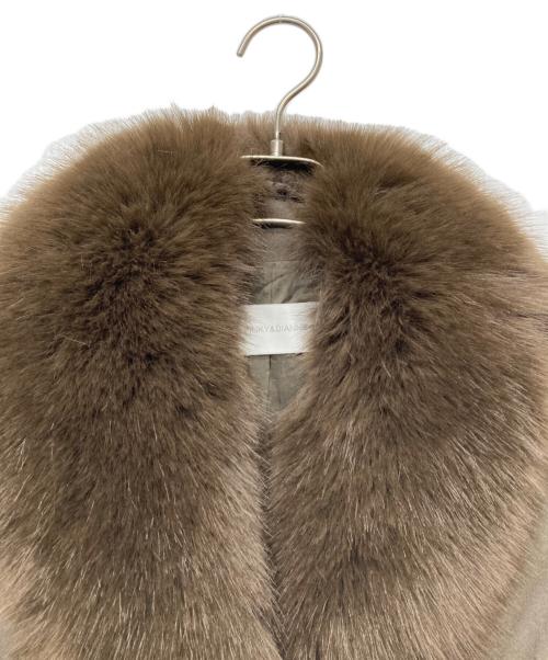 Pinky & Dianne（ピンキーアンドダイアン）Pinky & Dianne (ピンキーアンドダイアン) カシミヤ混ベルテッドコート ブラウン サイズ:38の古着・服飾アイテム