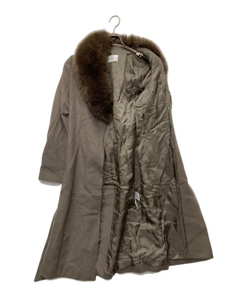 Pinky & Dianne（ピンキーアンドダイアン）Pinky & Dianne (ピンキーアンドダイアン) カシミヤ混ベルテッドコート ブラウン サイズ:38の古着・服飾アイテム