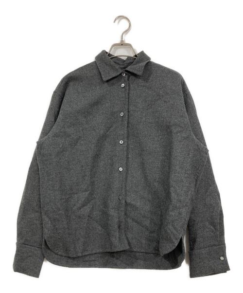 MaxMara（マックスマーラ）MaxMara (マックスマーラ) ウールカシミヤシャツ グレー サイズ:40の古着・服飾アイテム