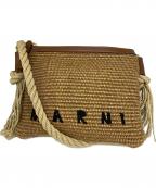 MARNIマルニ）の古着「ラフィアクロスバッグ」｜ブラウン