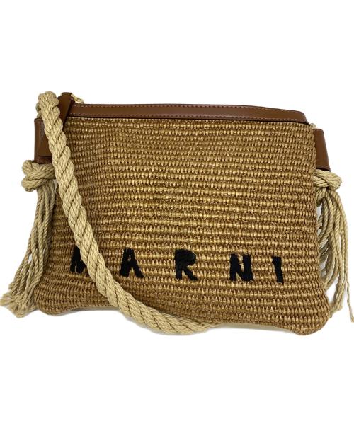 MARNI（マルニ）MARNI (マルニ) ラフィアクロスバッグ ブラウンの古着・服飾アイテム