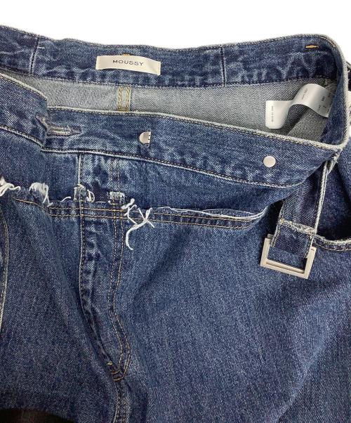 moussy（マウジー）moussy (マウジー) FOLD WAIST WIDE STRAIGHT インディゴ サイズ:1の古着・服飾アイテム