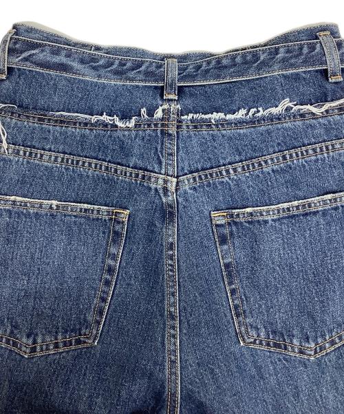 moussy（マウジー）moussy (マウジー) FOLD WAIST WIDE STRAIGHT インディゴ サイズ:1の古着・服飾アイテム