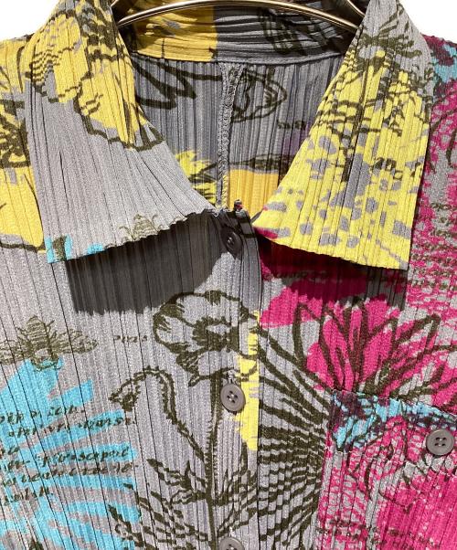 PLEATS PLEASE（プリーツプリーズ）PLEATS PLEASE (プリーツプリーズ) 総柄プリーツシャツ パープル サイズ:3の古着・服飾アイテム