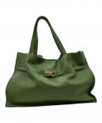 VIOLAd'OROヴィオラドーロ）の古着「イタリアンWフェイスレザー トートバッグ」｜グリーン