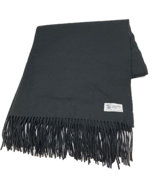 JOHNSTONS OF ELGIN（ジョンストンズオブエルガン）JOHNSTONS OF ELGIN (ジョンストンズオブエルガン) カシミヤストール ブラックの古着・服飾アイテム