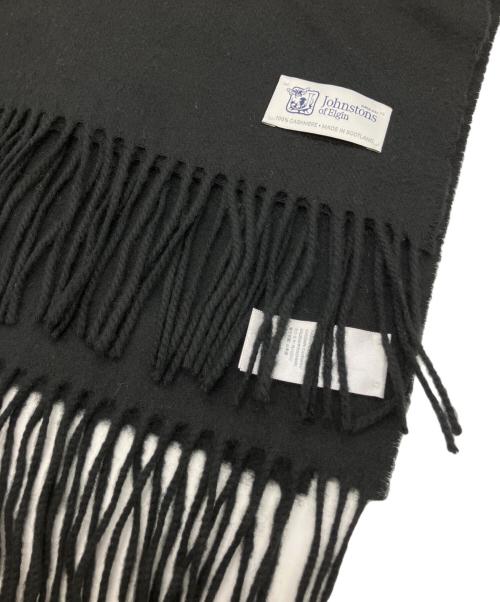 JOHNSTONS OF ELGIN（ジョンストンズオブエルガン）JOHNSTONS OF ELGIN (ジョンストンズオブエルガン) カシミヤストール ブラックの古着・服飾アイテム