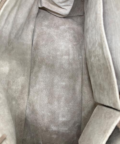 YAMAGUCHI（ヤマグチ）YAMAGUCHI (ヤマグチ) オーストリッチハンドバッグ イエロー×ホワイトの古着・服飾アイテム