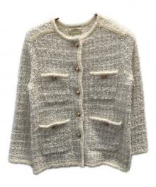 UNITED ARROWS（ユナイテッドアローズ）の古着「ツイードモールパイピングカーディガン」｜ホワイト