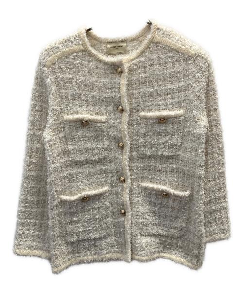 UNITED ARROWS（ユナイテッドアローズ）UNITED ARROWS (ユナイテッドアローズ) ツイードモールパイピングカーディガン ホワイト サイズ:フリーの古着・服飾アイテム