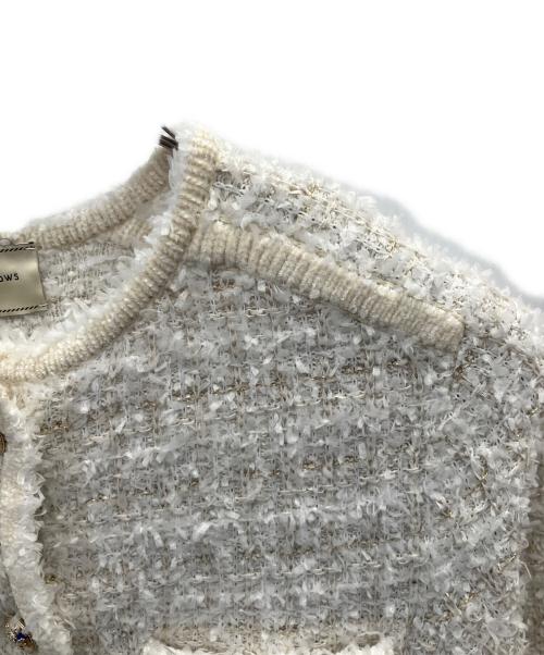 UNITED ARROWS（ユナイテッドアローズ）UNITED ARROWS (ユナイテッドアローズ) ツイードモールパイピングカーディガン ホワイト サイズ:フリーの古着・服飾アイテム