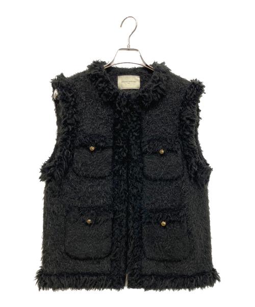 UNITED ARROWS（ユナイテッドアローズ）UNITED ARROWS (ユナイテッドアローズ) シャギーツイードベスト ブラック サイズ:36の古着・服飾アイテム