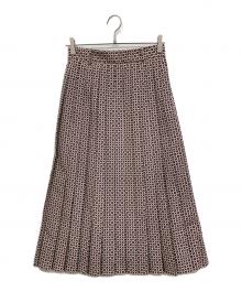 TOMORROW LAND collection（トゥモローランドコレクション）の古着「コモンフラワープリントプリーツミディスカート」｜レッド