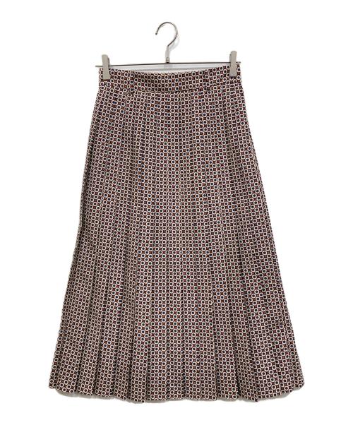 TOMORROW LAND collection（トゥモローランドコレクション）TOMORROW LAND collection (トゥモローランドコレクション) コモンフラワープリントプリーツミディスカート レッド サイズ:36 未使用品の古着・服飾アイテム