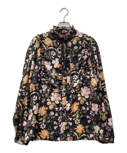 DOUBLE STANDARD CLOTHING（ダブルスタンダードクロージング）DOUBLE STANDARD CLOTHING (ダブルスタンダードクロージング) フラワープリントブラウス ブラック サイズ:SIZE 38の古着・服飾アイテム